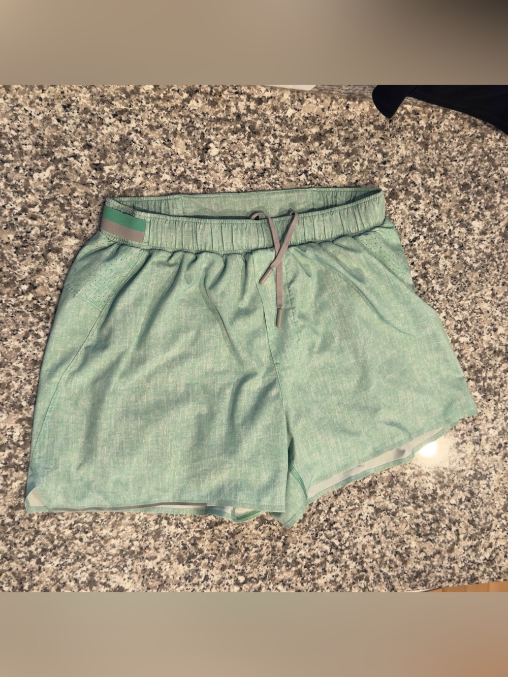 lululemon athletica Men’s Mint Green Athletic Surge Shorts